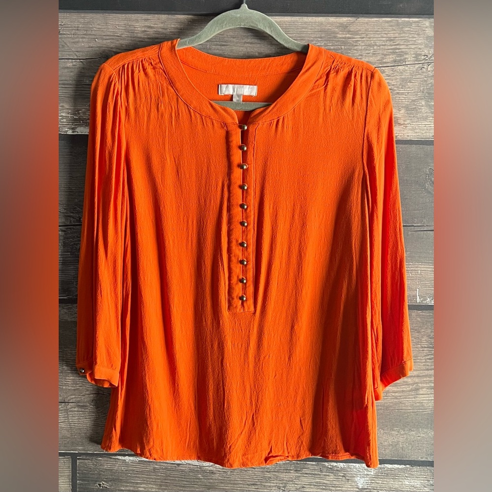 Banana Republic Orange Button-Front Women's Top women’s size Small